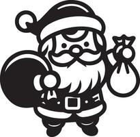 Navidad Papa Noel claus con Rasgado saco ilustración. Papa Noel claus para alegre Navidad y contento nuevo año diseño. vector