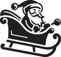 Christmas Santa Claus in His Sleigh illustration. vector