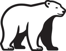 Polar bear silhouette illustration. vector