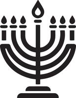 Hanukkah menorah Jewish holiday candelabra with candles illustration. vector