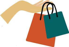 compras logo diseño con mano vector