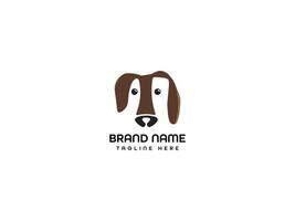 dog head with m letter logo design vector