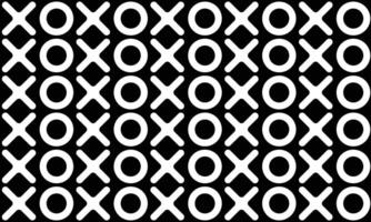 Tic tac toe pattern seamless. White isolated on black background vector
