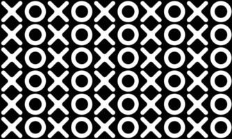 Tic tac toe pattern seamless. White isolated on black background vector