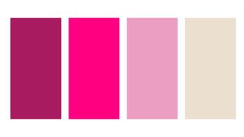 Magenta, pink, white color palette. Set of bright color palette combination in rgb hex. Color palette for ui ux design. Abstract illustration for your graphic design, banner, landing page vector