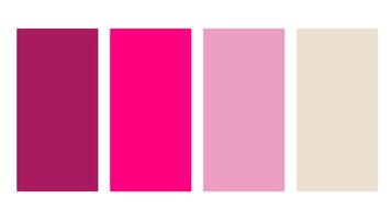 Magenta, pink, white color palette. Set of bright color palette combination in rgb hex. Color palette for ui ux design. Abstract illustration for your graphic design, banner, landing page vector