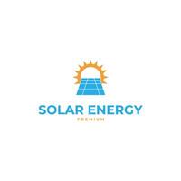 Solar energy logo design template illustration idea vector