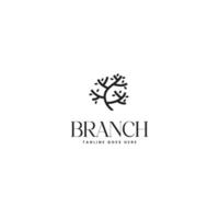 Tree branch leaf logo design template illustration idea vector