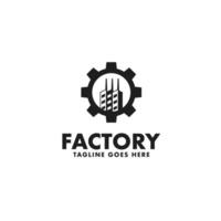 Gear factory logo design template illustration idea vector