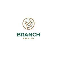 Tree branch leaf logo design template illustration idea vector