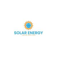 Solar energy logo design template illustration idea vector