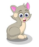 cute cat cartoon design. comic fun. vector