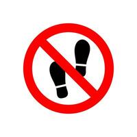 No shoes sign on white background.. foot icon. vector