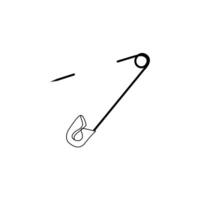 Safety pin icon in flat style isolated on white background. vector