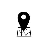 The map pin icon shows the location. vector