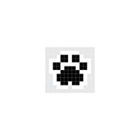 Pixel art design of animal footprint. black paw. vector