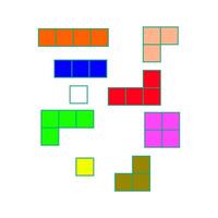 Set of color block, color puzzle icon , logic fun game. vector