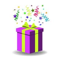 gift box with ribbons. present party. vector