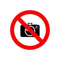 No camera sign on white background. label sticker warning. vector