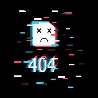 página no encontró 404 error. pegatina etiqueta concepto. vector