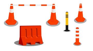 Road work sign. Roadblock icons. Road work construction. vector