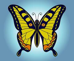 butterfly cartoon illustration. fun comic animal. vector