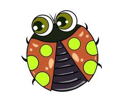cute bug cartoon character. fun animation. vector