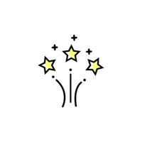 Fireworks icon line symbol. celebration with the cute stars. vector