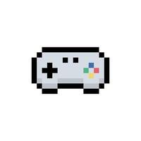 Controller game play retro pixel art. vector