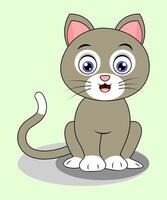Illustration of Cute cat. cartoon. vector