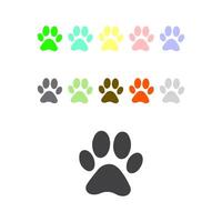 Cute colorful paw. animals footprints. vector