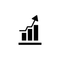 growing graph, bar chart, Flat icon isolated on the white background. vector