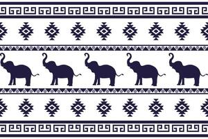 Elephant Thai style seamless pattern. Can be used in fabric design for clothing, textile, wrapping, background, wallpaper, carpet, embroidery vector