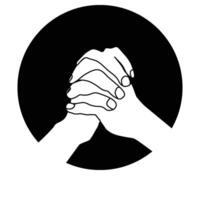 logo hands while praying vector