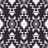 Aztec southwest black and white pattern. Monochrome aztec geometric shape seamless pattern southwestern style. Ethnic geometric pattern use for textile, home decoration elements, upholstery. vector