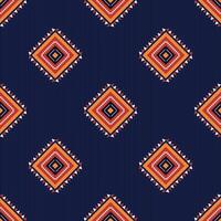 Aztec geometric stripes pattern. Aztec small geometric square shape seamless pattern with stripes texture background. Ethnic geometric pattern use for fabric, textile, home decoration elements. vector