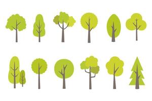 Collection of trees. tree set isolated on white background. vector