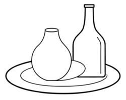 Bottle and glass vector