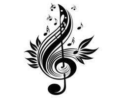 Music Illustration Black and White vector