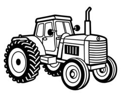 mano dibujado tractor para granja en blanco antecedentes vector