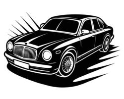 Car silhouette with speed vector