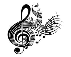 Music Illustration Black and White vector