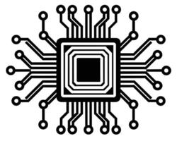 Black Processor icon isolated on black background vector