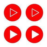 Play button icon in flat style. player concept vector