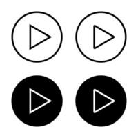 Play button icon in line style. player concept vector