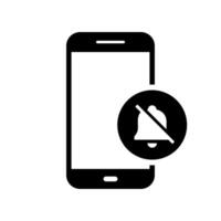 Silent mobile phone icon. Cellphone notification off concept vector