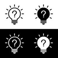 Question mark light bulb icon. Faq lamp concept vector