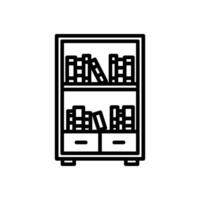 bookshelf line icon, isolated background vector