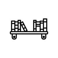 line icon of bookshelf, isolated background vector