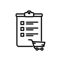 shopping list line icon, isolated background vector